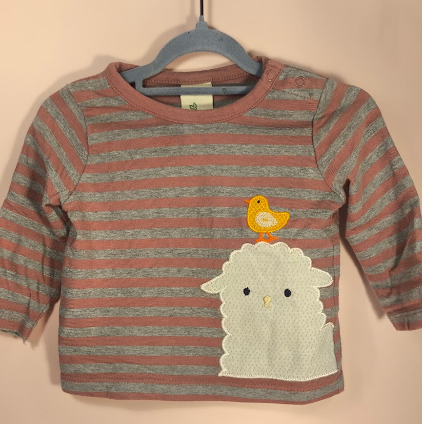 Alana Langarmshirt gestreift mit Schaf & Küken