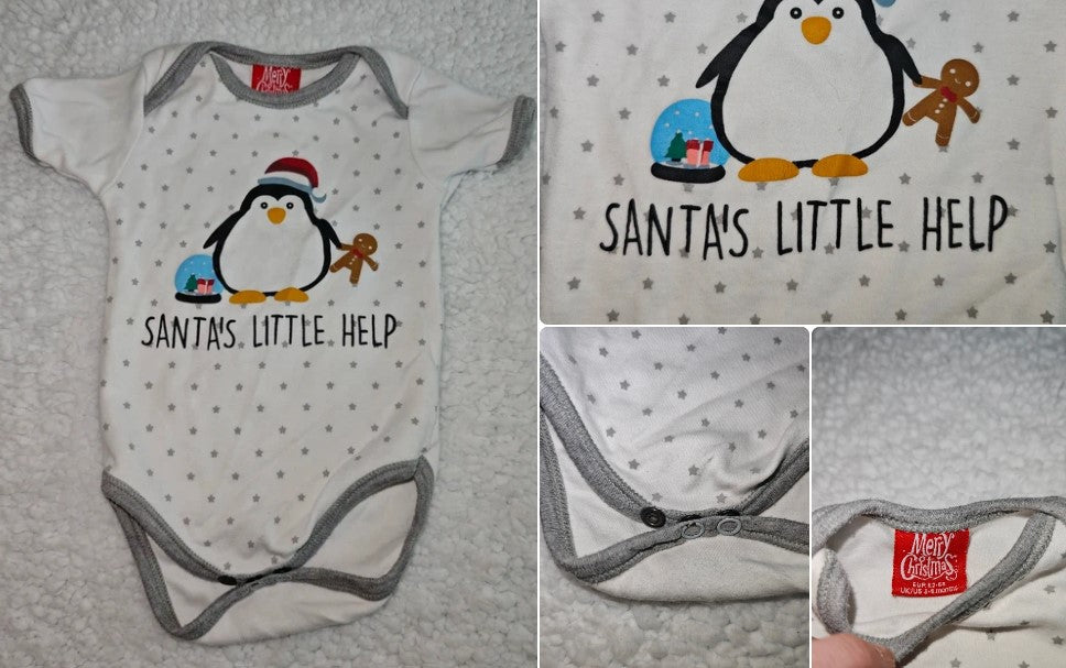 Kurzarmbody (Weihnachtszeit, Pinguin)