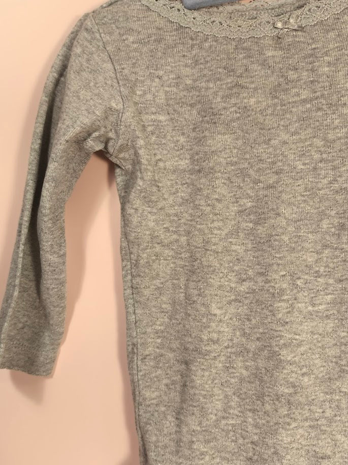 Carters Langarmbody – Grau mit Schleifchen