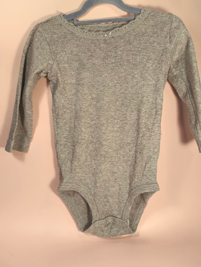 Carters Langarmbody – Grau mit Schleifchen