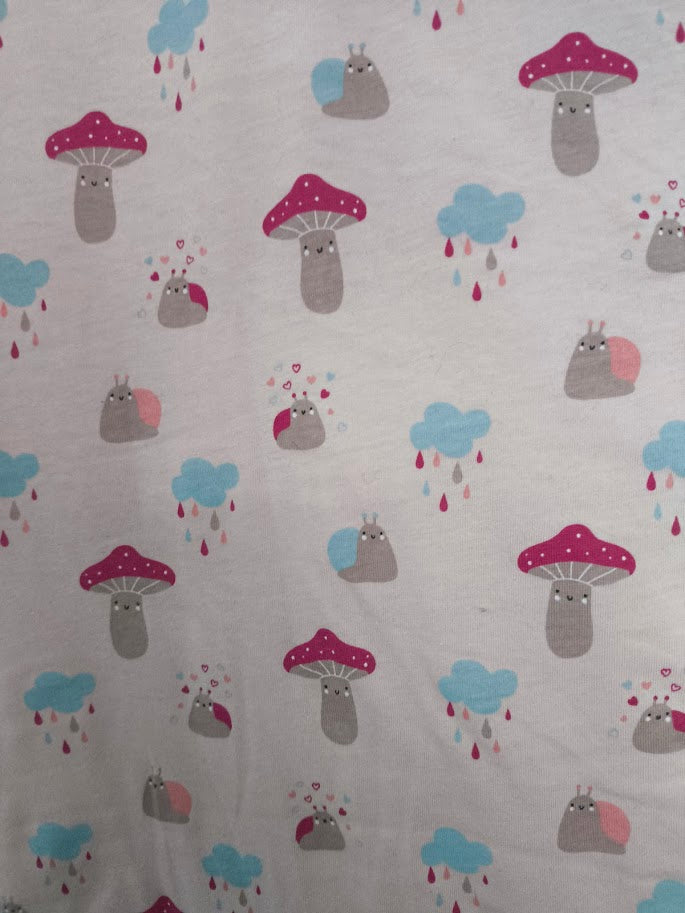 🌙 Kuscheliger Babyschlafsack von Lily & Dan (Pilze, Regen, Schnecken) – Größe 70 🌙