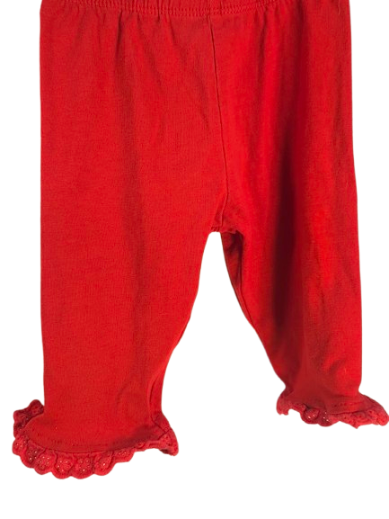 🌺 Fragottino Hose mit Spitzenabschluss  (Rot)🌺