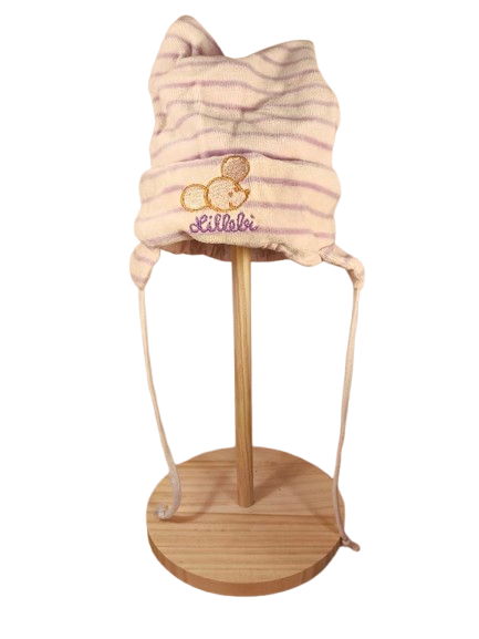 💜 "Kuschelmaus im Streifenlook" – Lillebi Baby-Mütze 💜