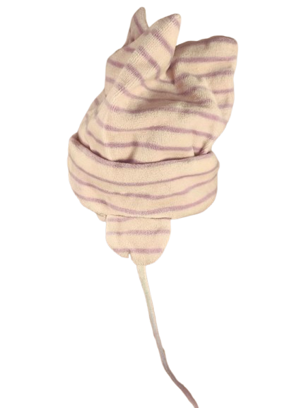 💜 "Kuschelmaus im Streifenlook" – Lillebi Baby-Mütze 💜
