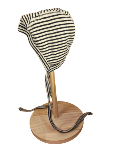 🤍 "Natürlich geborgen" – Alana Erstlingsmütze - Gestreift 🤍