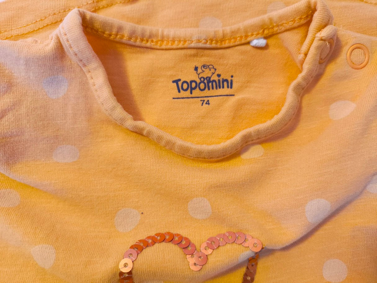 🌼 Süßes Topomini T-Shirt 🌸 mit Pailletten-Herz 💛