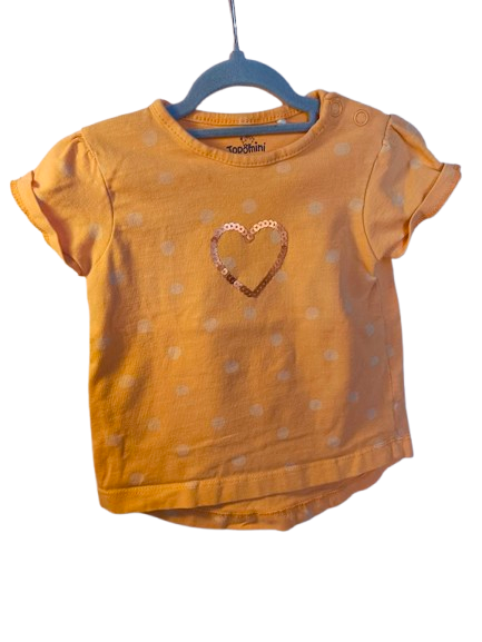 🌼 Süßes Topomini T-Shirt 🌸 mit Pailletten-Herz 💛