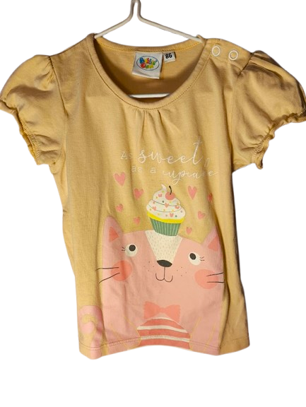 Bubblegum T-Shirt "As sweet as a cupcake" mit Katzenmotiv
