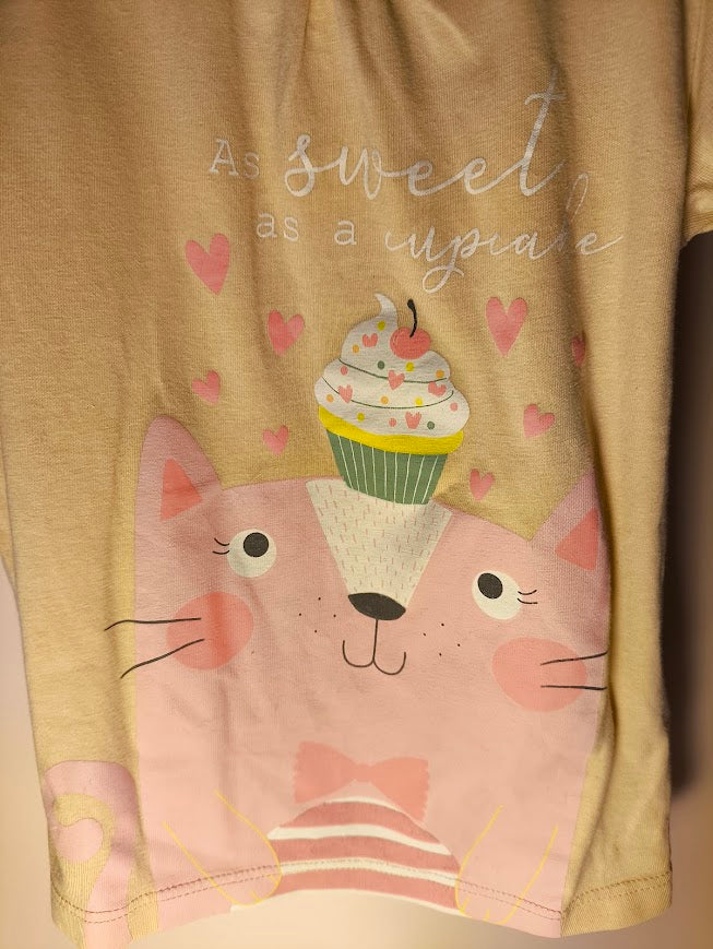 Bubblegum T-Shirt "As sweet as a cupcake" mit Katzenmotiv