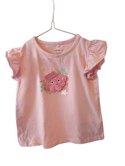 🐚 Shirt mit klappbarer Muschel-Applikation