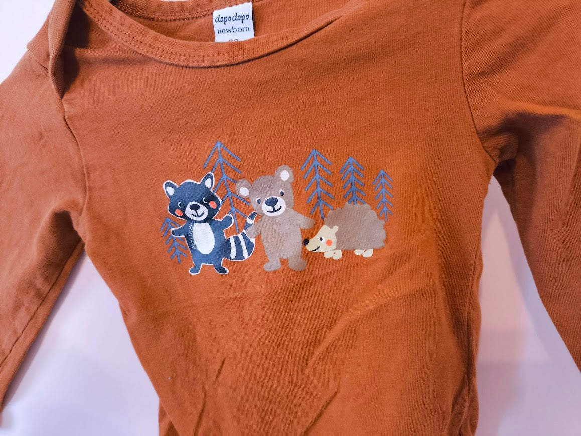 Langarmbody (Waldtiere, Braun)