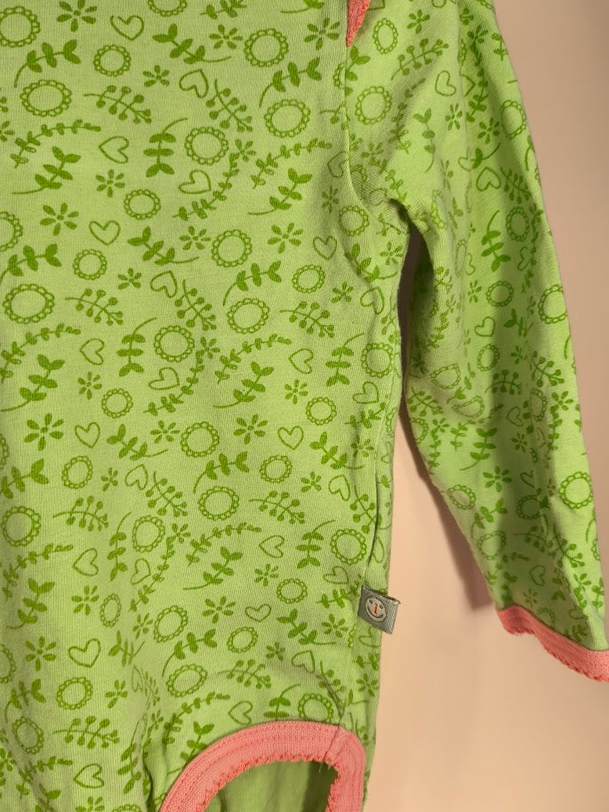 Langarmbody – Liegelind in Grün und Rosa