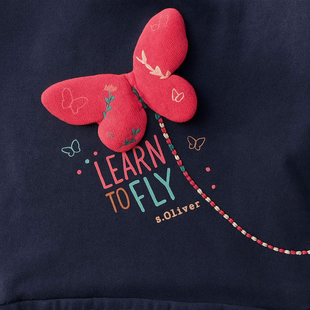 🦋 Süßes Langarmshirt von s.Oliver – „Learn to Fly“ Edition 🦋