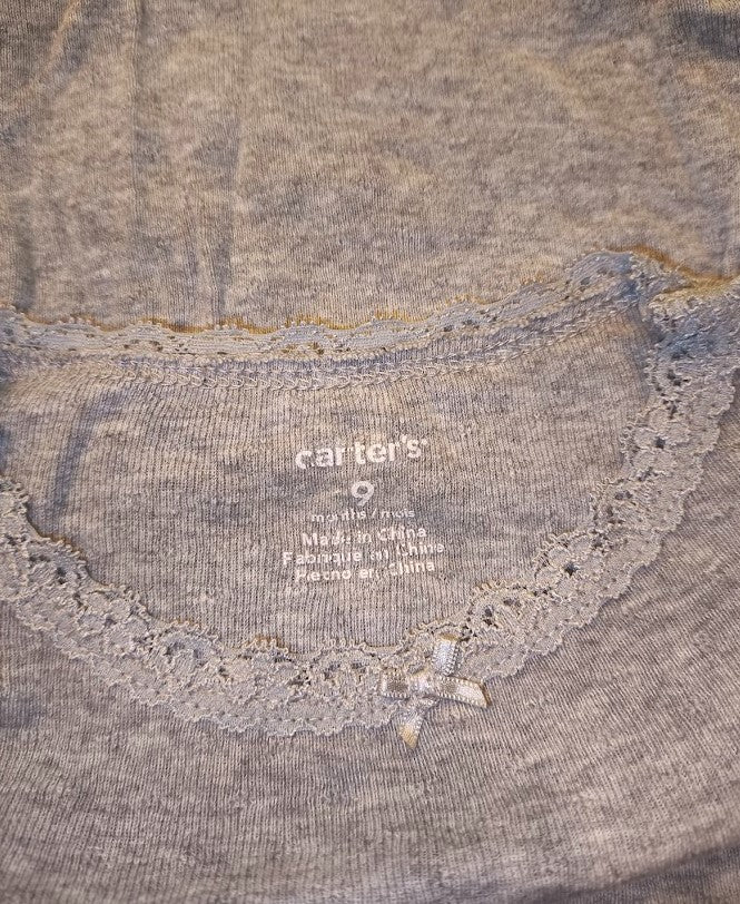 Carters Langarmbody – Grau mit Schleifchen