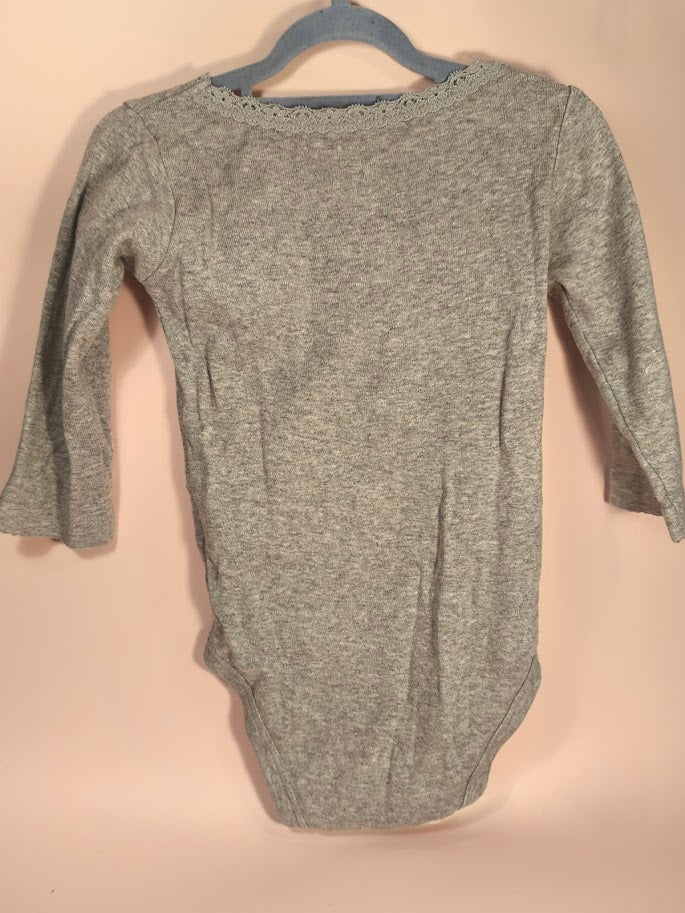 Carters Langarmbody – Grau mit Schleifchen